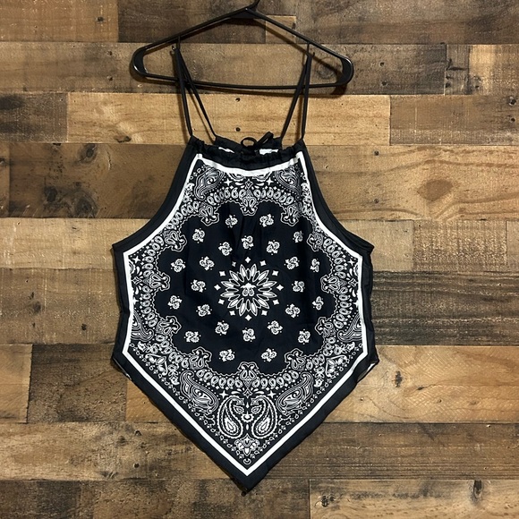 unknown Tops - BOHO Hippie Bandana Design Halter Tank Top
